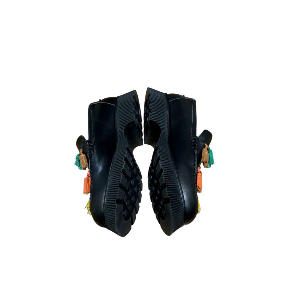 Charlotte Stone Chandler Black Retro Dopamine Tasseled Lug Sole Loafer - Picture 7 of 10